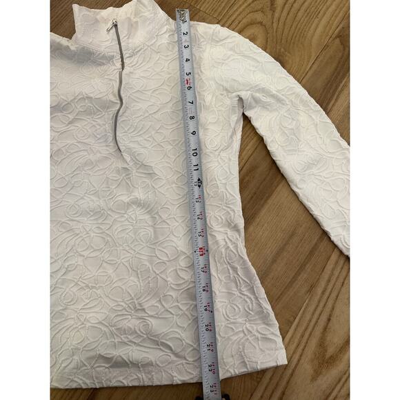 Sno Skins 1/4 zip pullover, white with pattern, women’s Xsmall - Picture 7 of 9